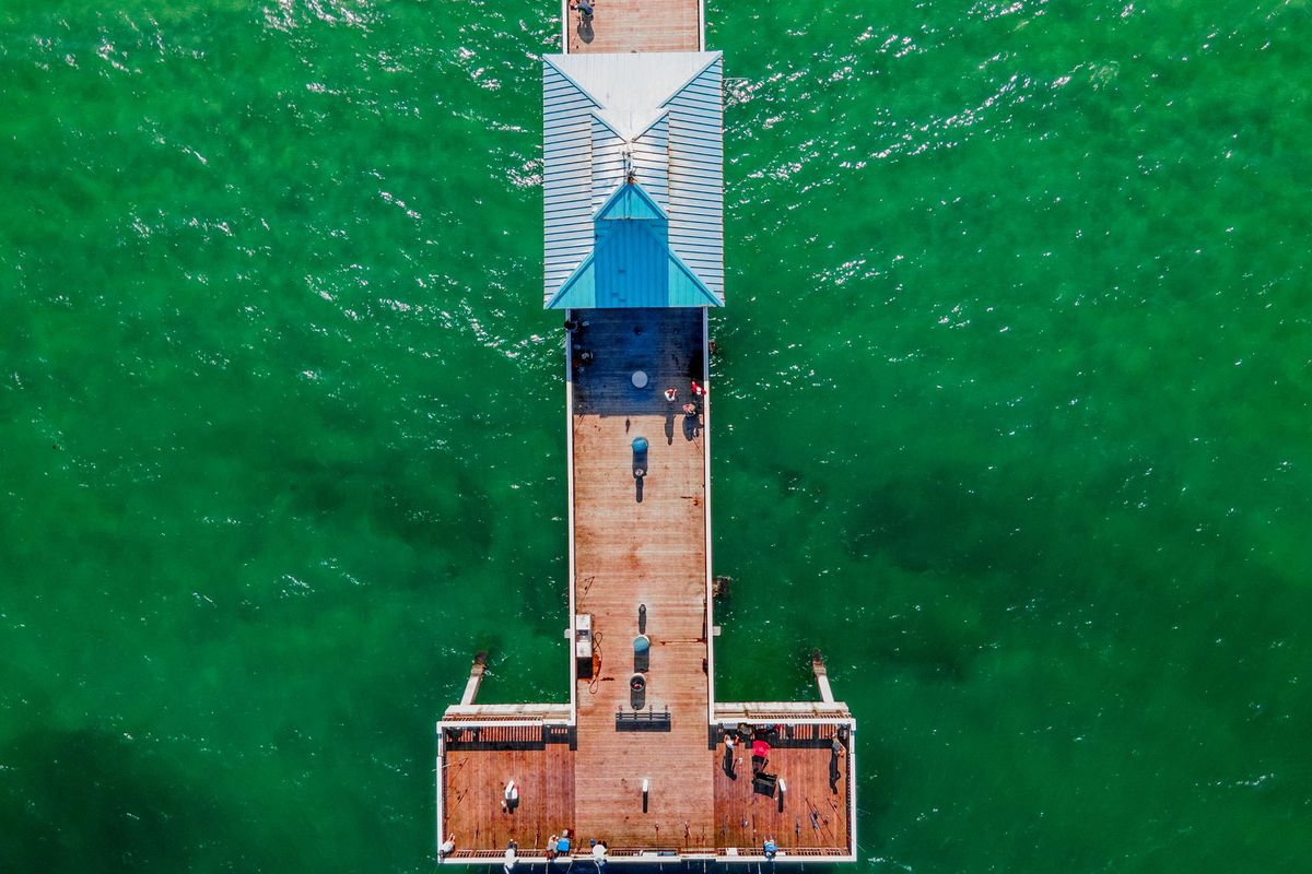 Deerfield Beach International Fishing Pier from above