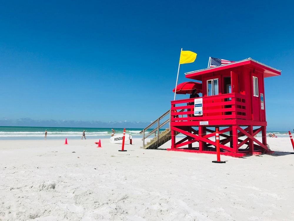 Lifeguard tower on the beach in Boca Raton