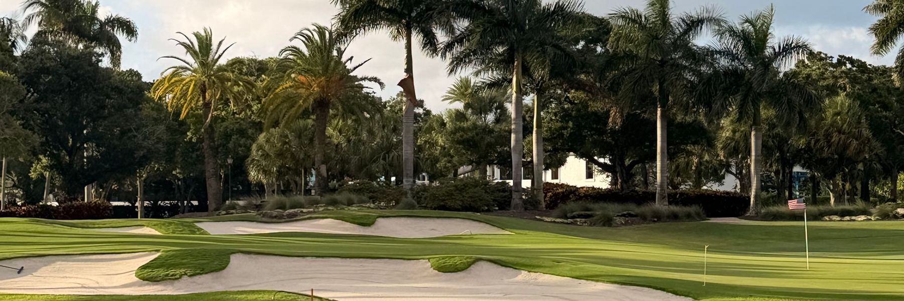 Palm trees and a golf course by the water in Boca Raton