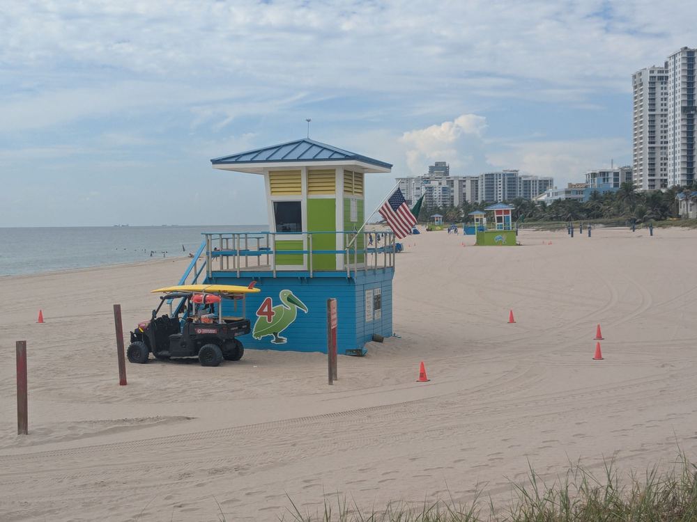 Lifeguard tower on a South Florida beach