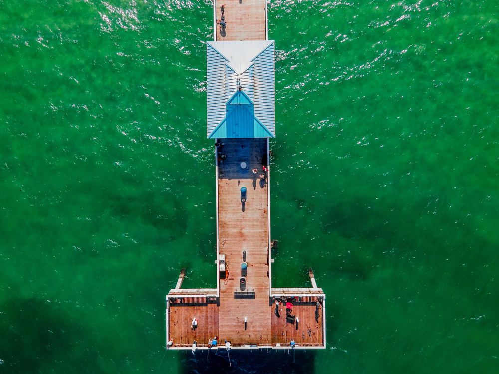 Deerfield Beach International Fishing Pier from above